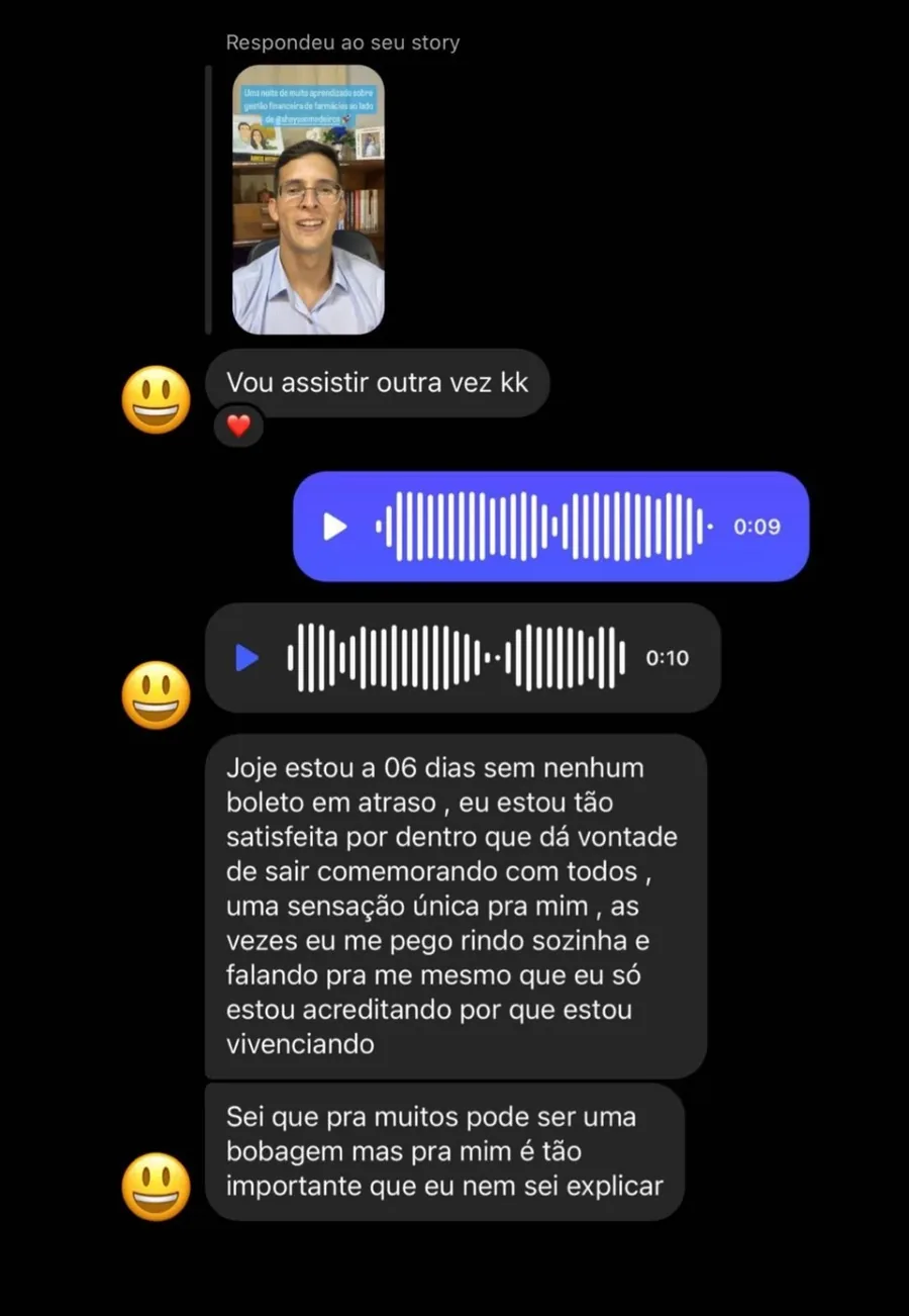 Aluna relata seis dias sem nenhum boleto em atraso
